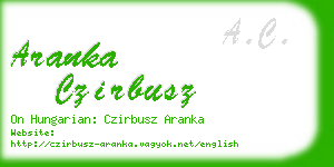 aranka czirbusz business card